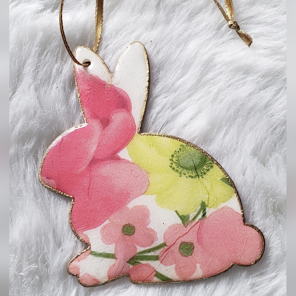 Handmade Spring Flower Bunny Decor Accessory